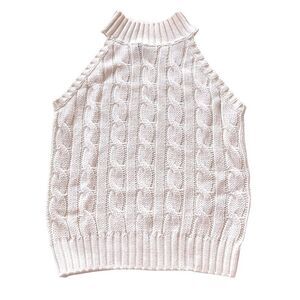 Primark White Sleeveless Cable Knit Top